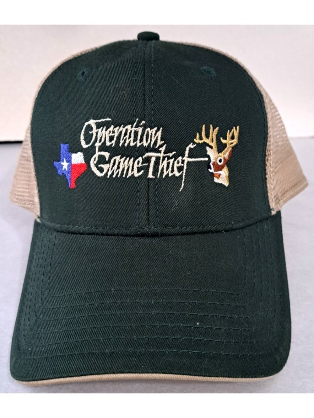 Operation Game Thief Texas Green OSFA Cap Baseball Hat Hook and Loop Mesh
